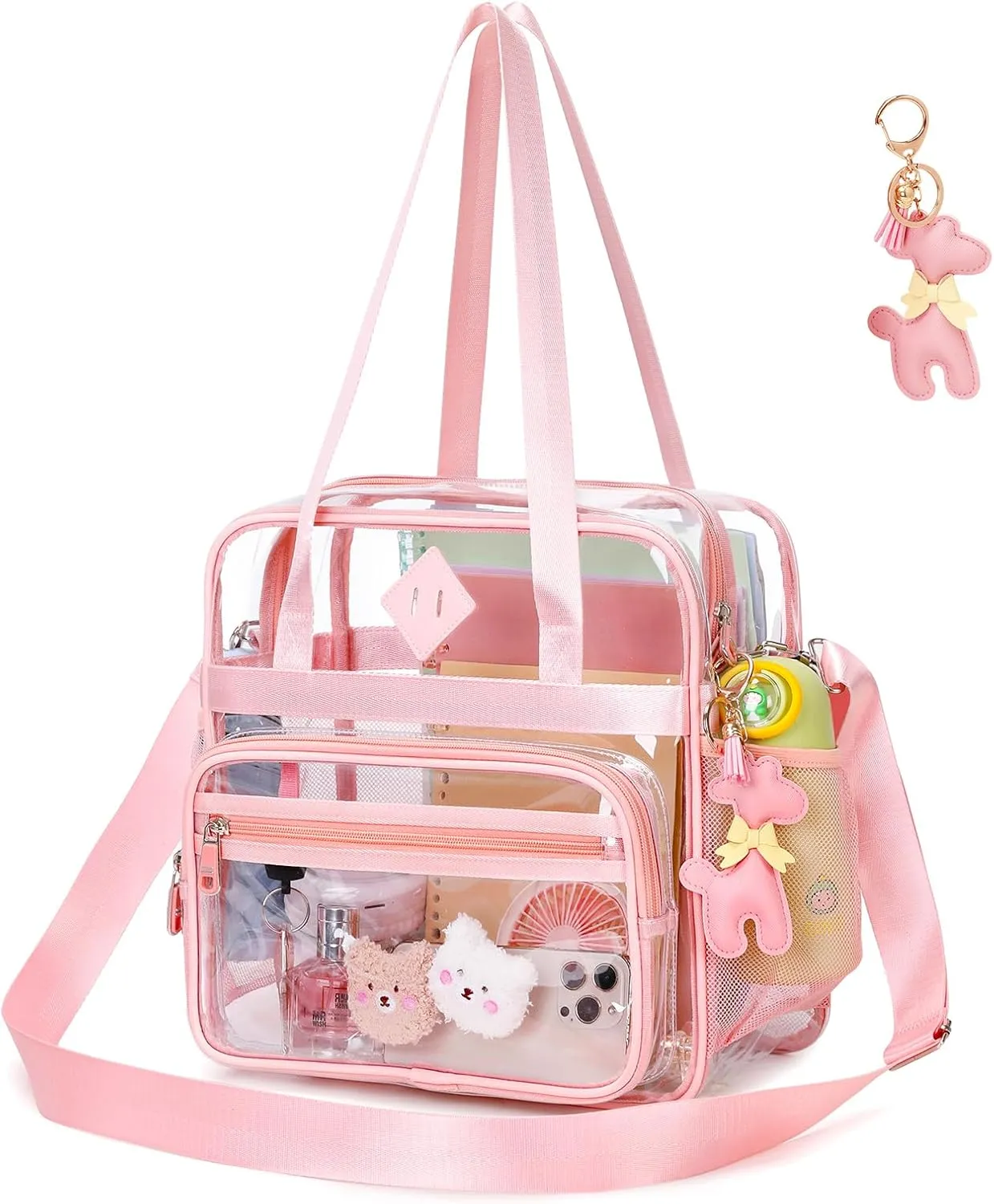 Clear Tote Bag - 12x6x12 See Through Stadium Event Bag for Women