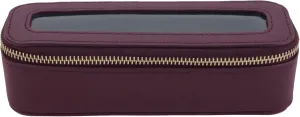 Clear Travel Makeup Pouch, Portable Brush Bag，Toiletry Cosmetics Bag, Waterproof Makeup Bag with Zipper for Women(Burgundy 5168)