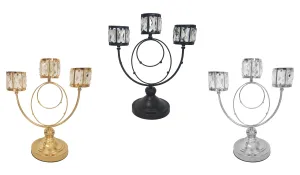 CLEARANCE - Trio Crystal Candle Holder - 3 Colours Available