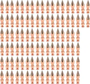 Clothing Spikes, Punk Rose Gold Metal Plating Spikes and Studs, 100 Sets Hardness Brass Studs with Clear Thread for Shoes Belts Jackets, DIY Accessories for Fashion Enthusiasts (8 * 26mm)