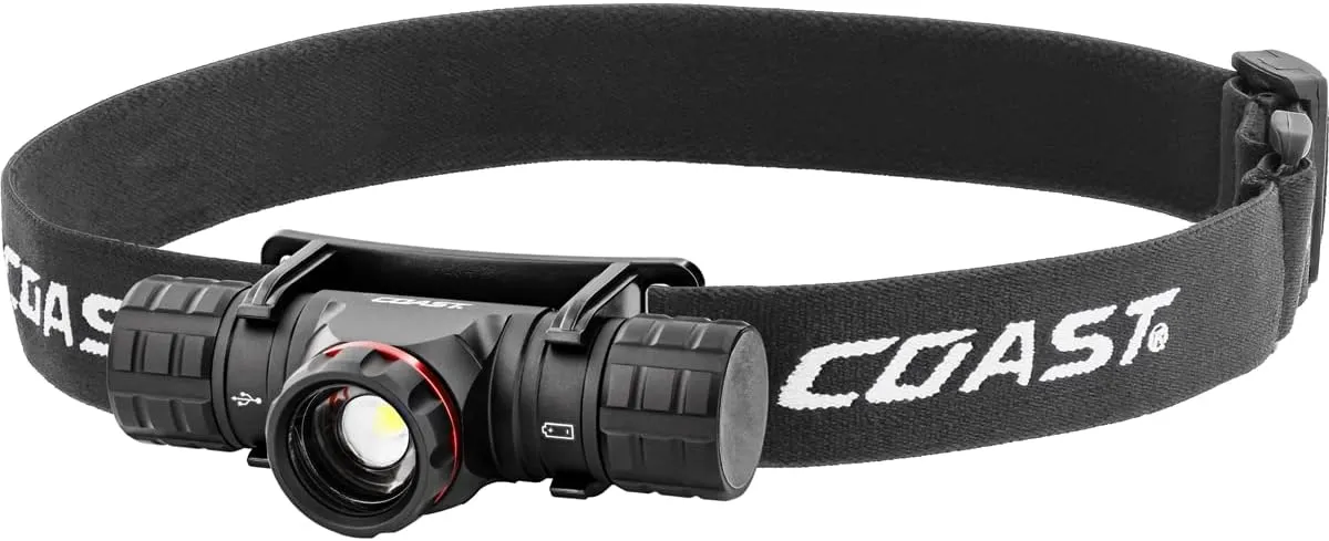 Coast XPH25R 410 Lumen USB RECHARGEABLE-DUAL POWER LED Headlamp with PURE BEAM TWIST FOCUS and Magnetic Base