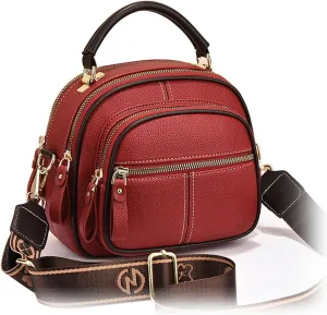Coefficienta Classic Multifunctional Compartments Adjustable Wide Shoulder Strap Leather Bag, Coefficienta Bag for Women