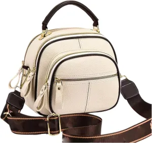 Coefficienta Classic Multifunctional Compartments Adjustable Wide Shoulder Strap Leather Bag, Coefficienta Bag for Women