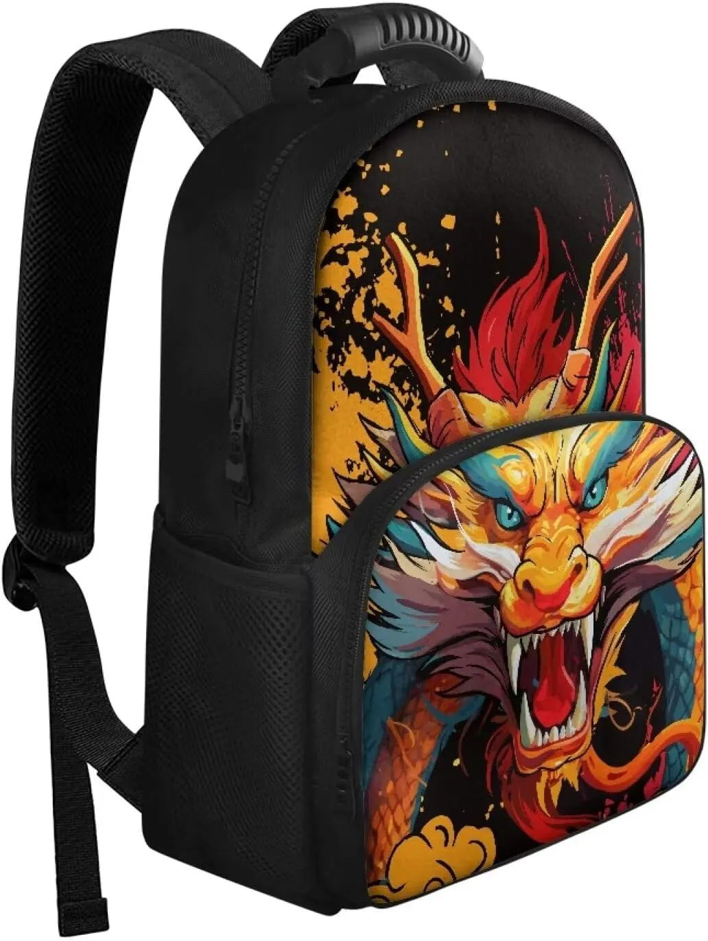 COEQINE Lunch Backpack For Women,Loong Cartoon 3D Animal Leafproof Backpack With Lunchbag Pocket for Women Men Cooler Novelty Book Laptop Backpack Keep Food Warm Daypack
