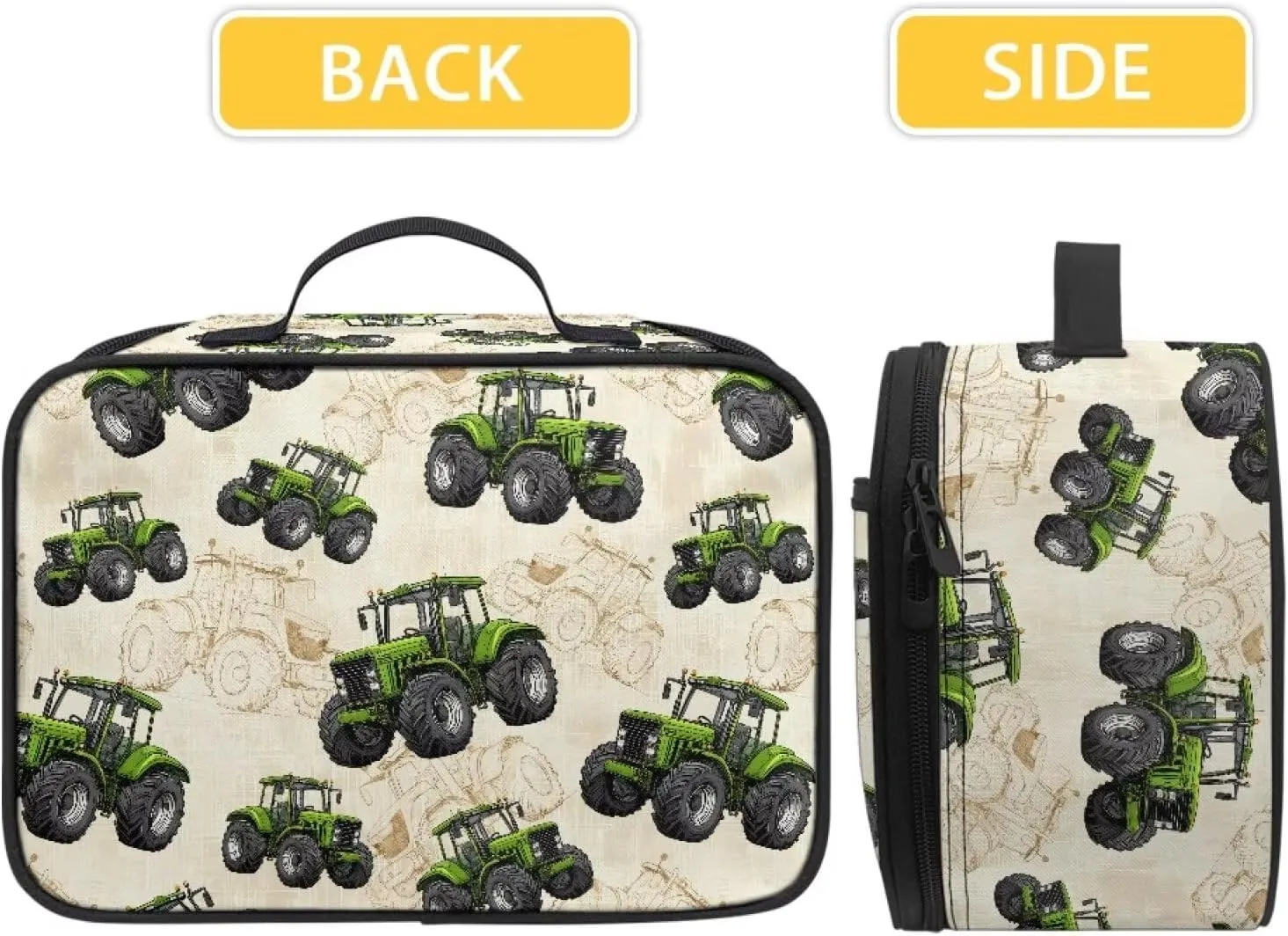 COEQINE Trucks Lunch Box for Boys School Lunch Box Ice Packs Reusable Insulated Lunch Bag For Kids Teen Middle School Elementary Pre School Handbag Keep Food Warm or Cold