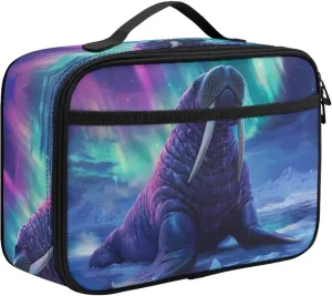 COEQINE Walrus School Lunch Box for Men Boys Elementary Pre School Handbag with Handles Travel Lunchbox Boys 8-12 Insulated Reusable Men Lunch Bag for Work Back to School Gifts