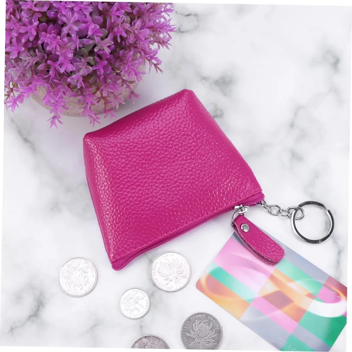 Coin Purse Self-closing Small Travel Kit Women's Leather Pouch Mini Money Pouch Pocket Coin Case