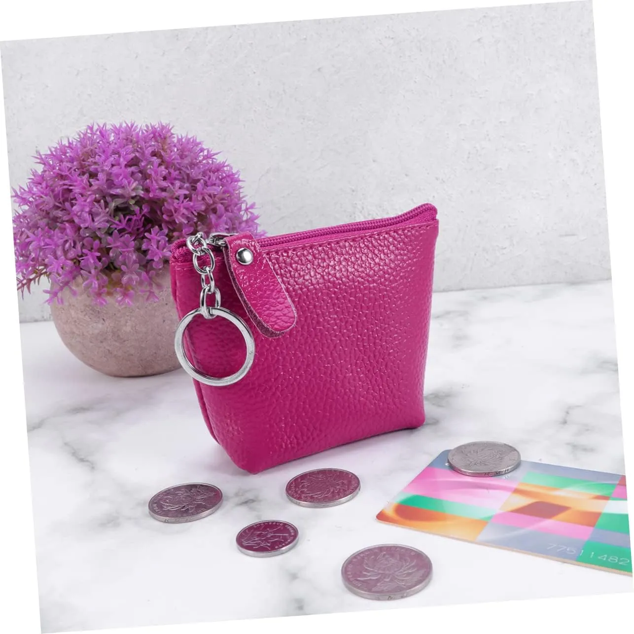 Coin Purse Self-closing Small Travel Kit Women's Leather Pouch Mini Money Pouch Pocket Coin Case