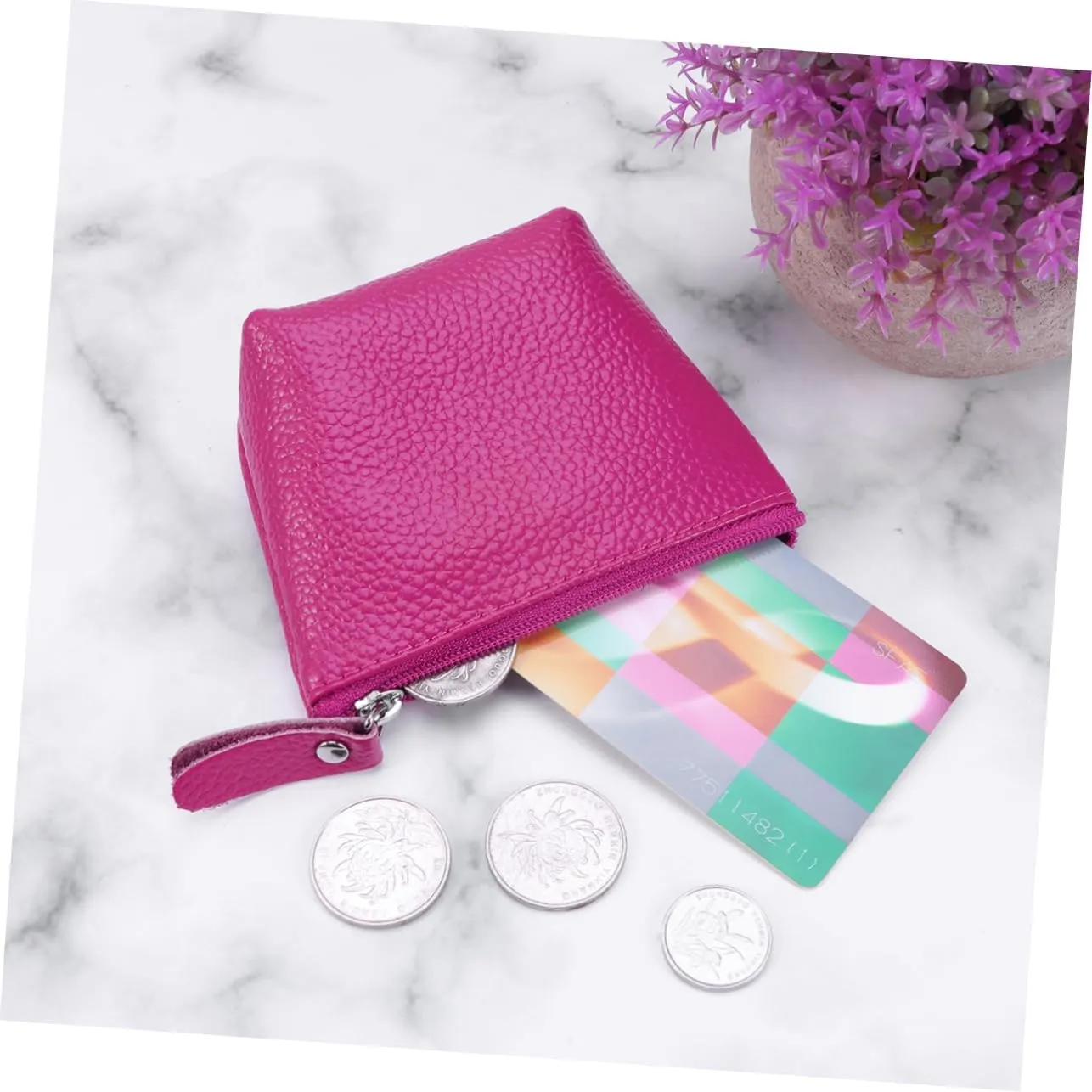 Coin Purse Self-closing Small Travel Kit Women's Leather Pouch Mini Money Pouch Pocket Coin Case