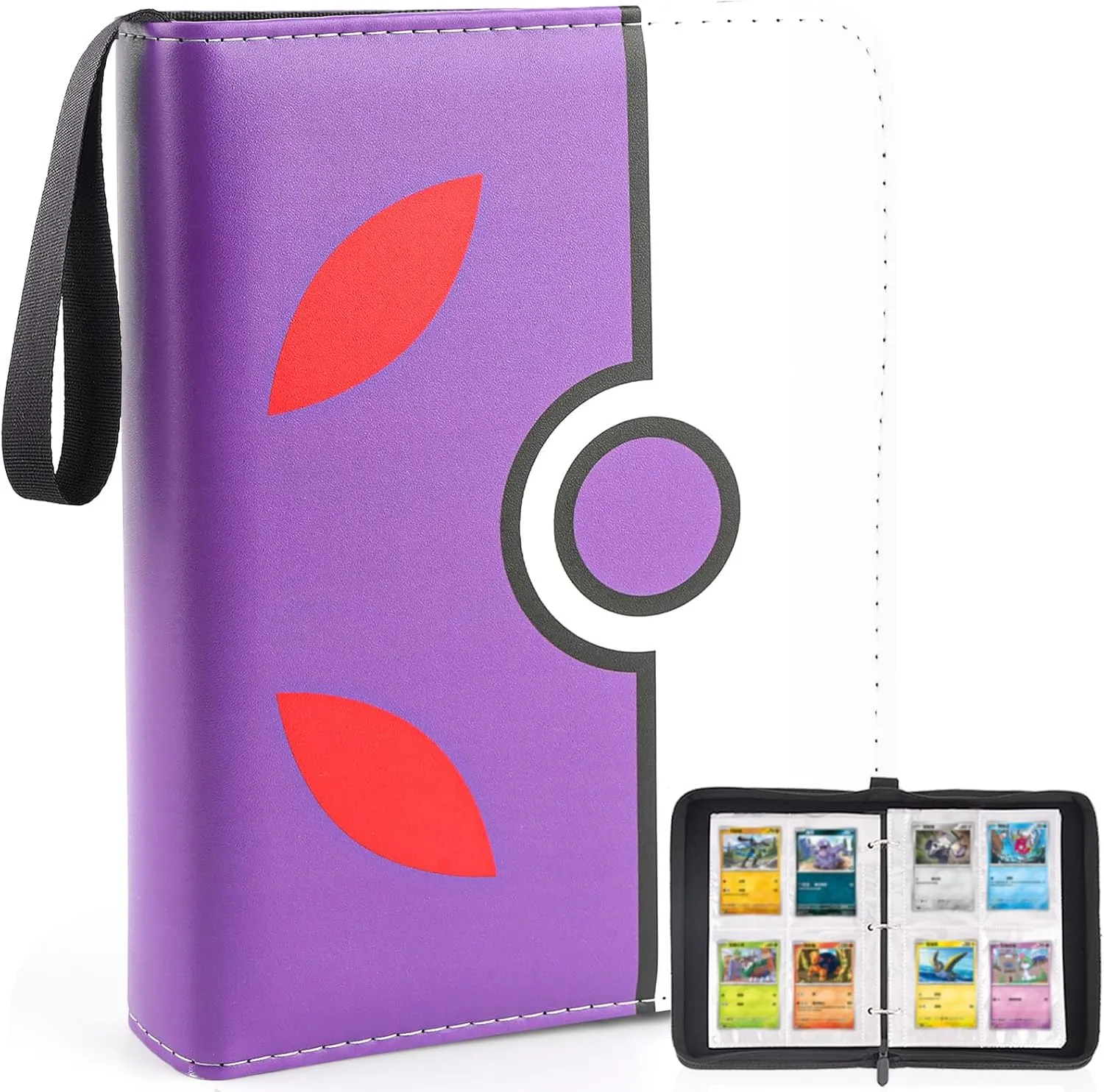 Collectible Trading Card Binder, 400 Pockets Card Holder with 50 Removable Sleeves, Portable Collection Binder Album Book Case Storage, Zipper Card Protective Sleeves for TCG, Sports Card