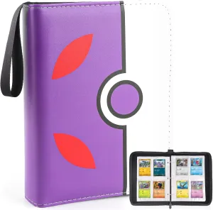 Collectible Trading Card Binder, 400 Pockets Card Holder with 50 Removable Sleeves, Portable Collection Binder Album Book Case Storage, Zipper Card Protective Sleeves for TCG, Sports Card