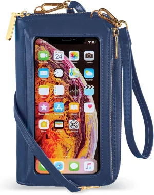 Collections Etc RFID Touch Screen Phone Wallet Crossbody Handbag