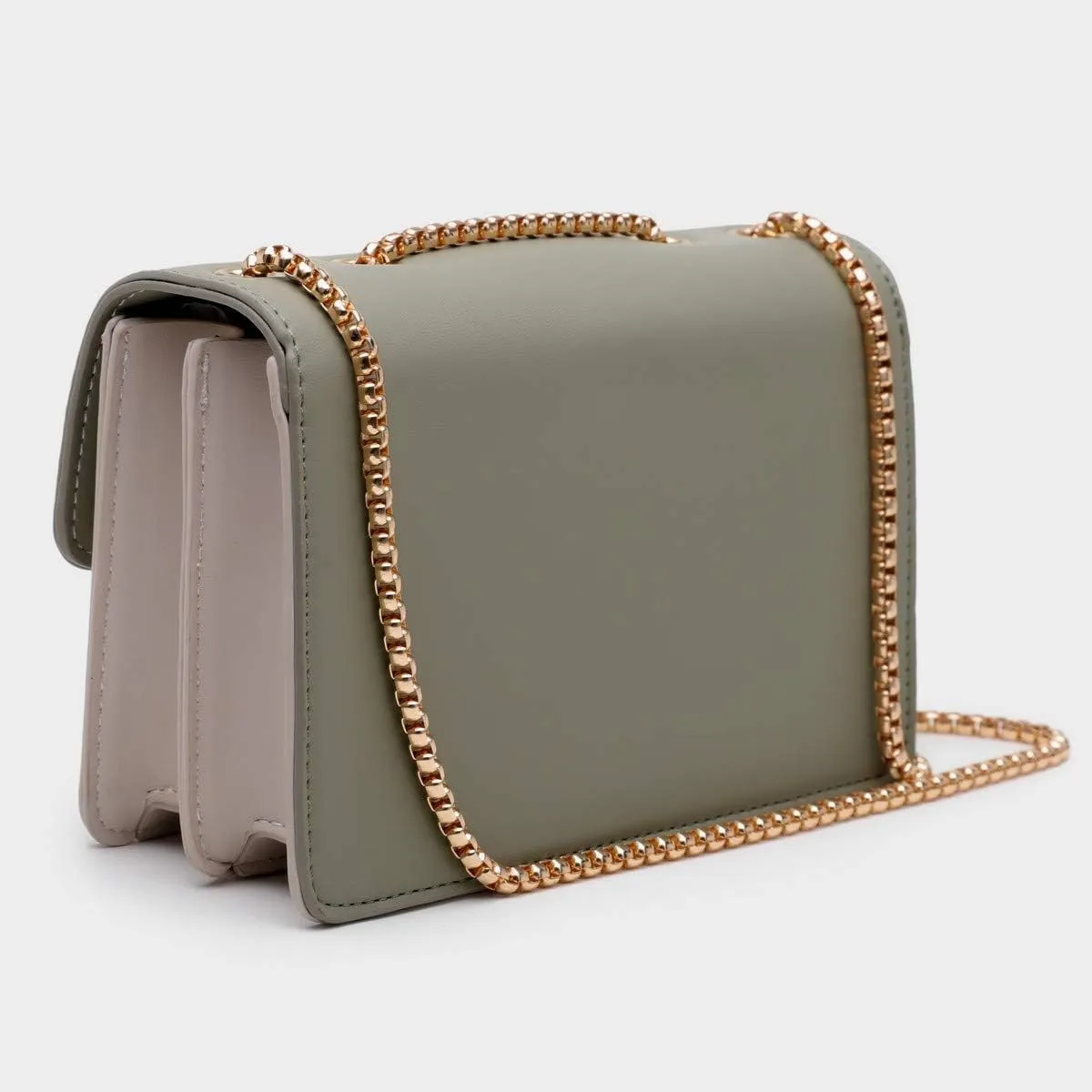 Color-Block Leather Crossbody Bag, Medium Shoulder Purse, Cute Designer Handbag, Stylish Faux Leather Cross Body Bag