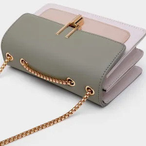 Color-Block Leather Crossbody Bag, Medium Shoulder Purse, Cute Designer Handbag, Stylish Faux Leather Cross Body Bag