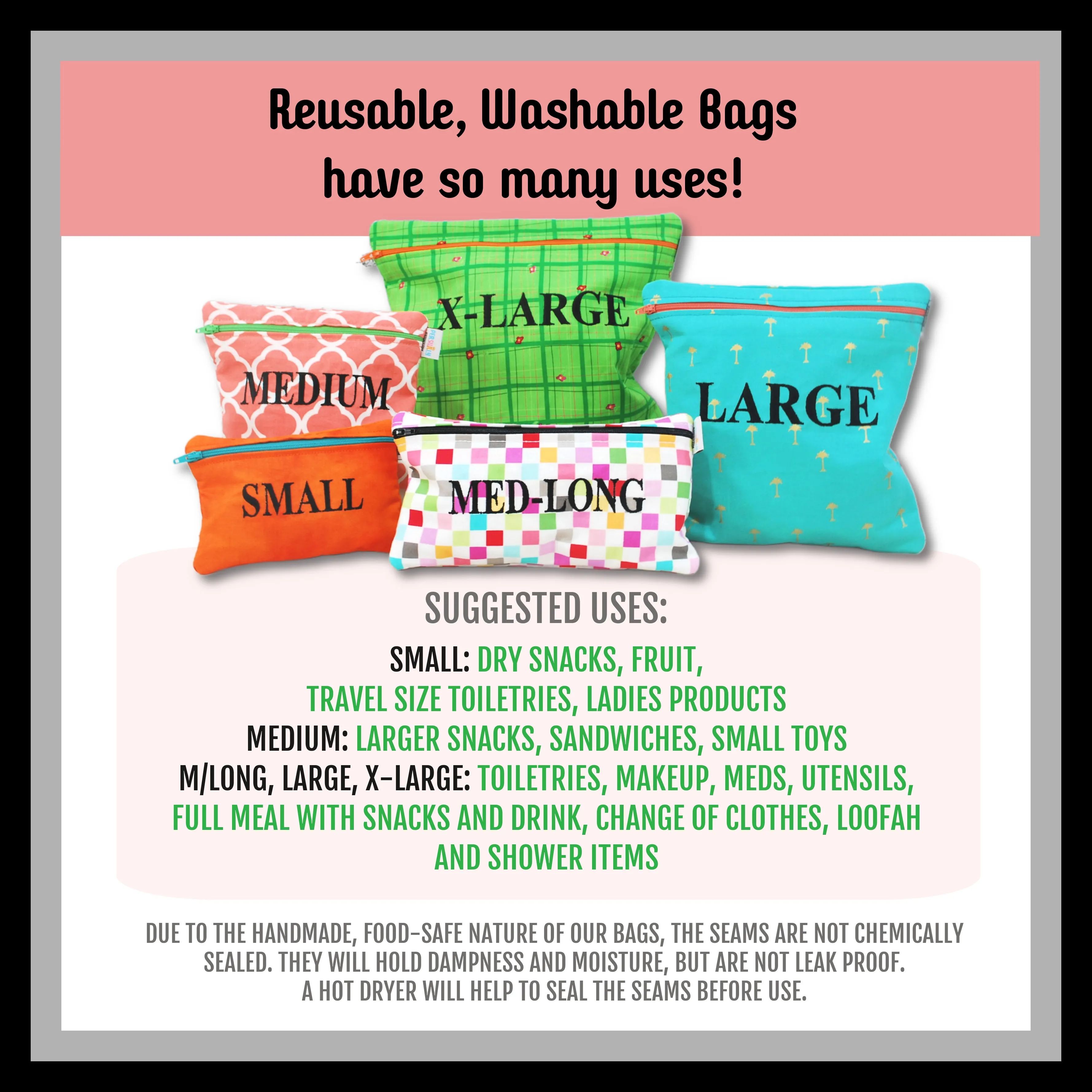 Colorful Bones Personalized Reusable Treat Bag
