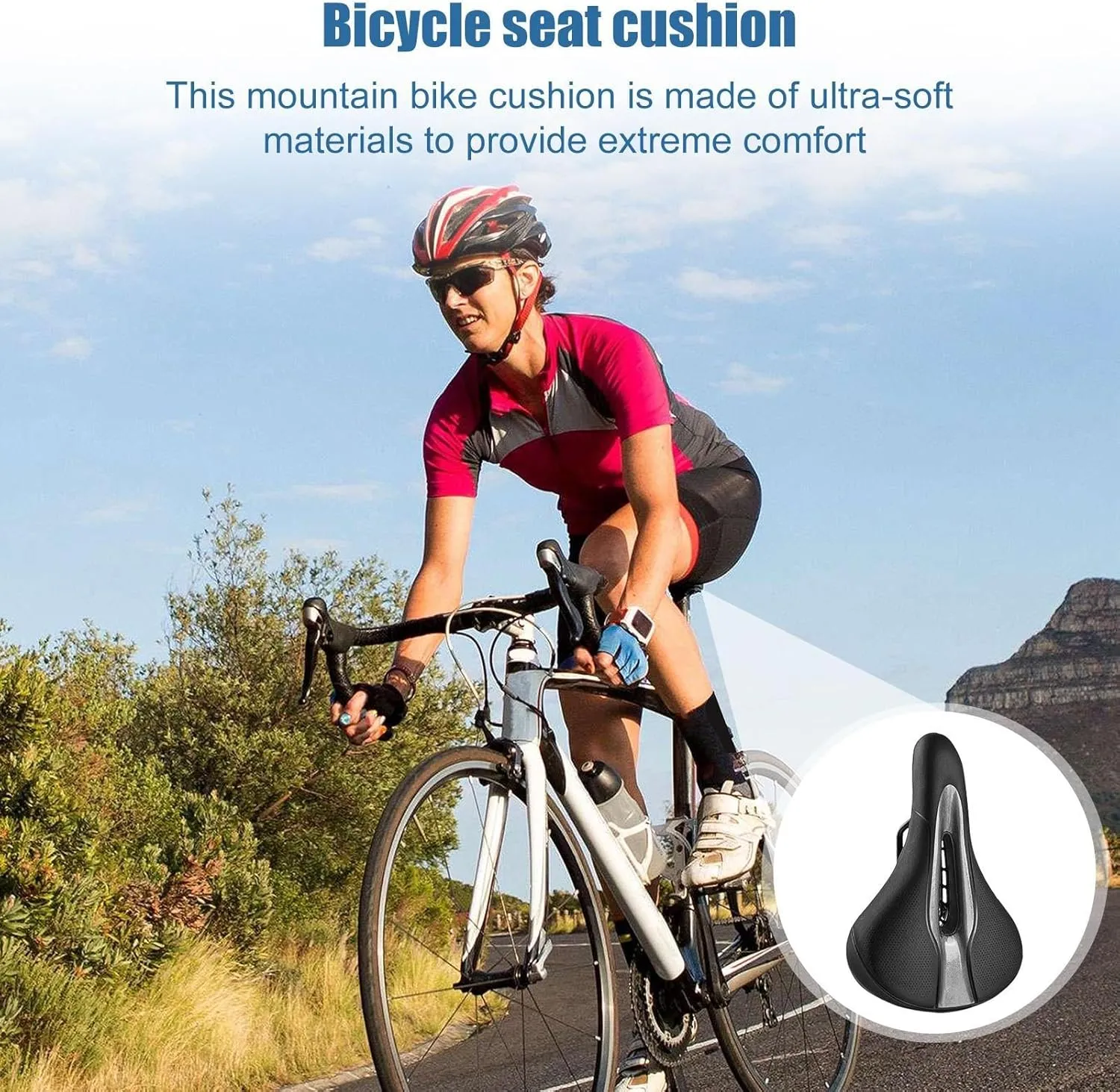 Comfortable Bicycles Saddle - Folding Bikes Saddle - Comfortable Bikes Saddle Shock Absorbing Waterproof Bicycles Seat Cushion for Exercise Bicycles