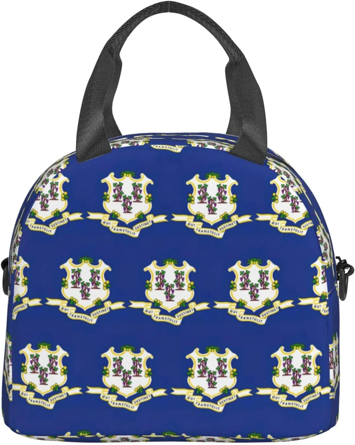 Connecticut State Flag Insulated Lunch Bag Lunch Box For Women Men Reusable Tote For Office Gym Outings