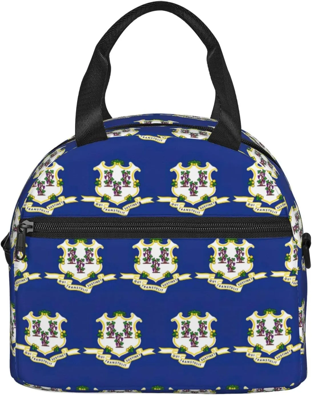 Connecticut State Flag Insulated Lunch Bag Lunch Box For Women Men Reusable Tote For Office Gym Outings
