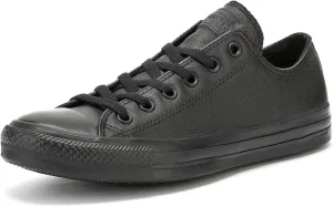 Converse All Star Leather Ox Unisex Trainers Black Black - 5.5 UK