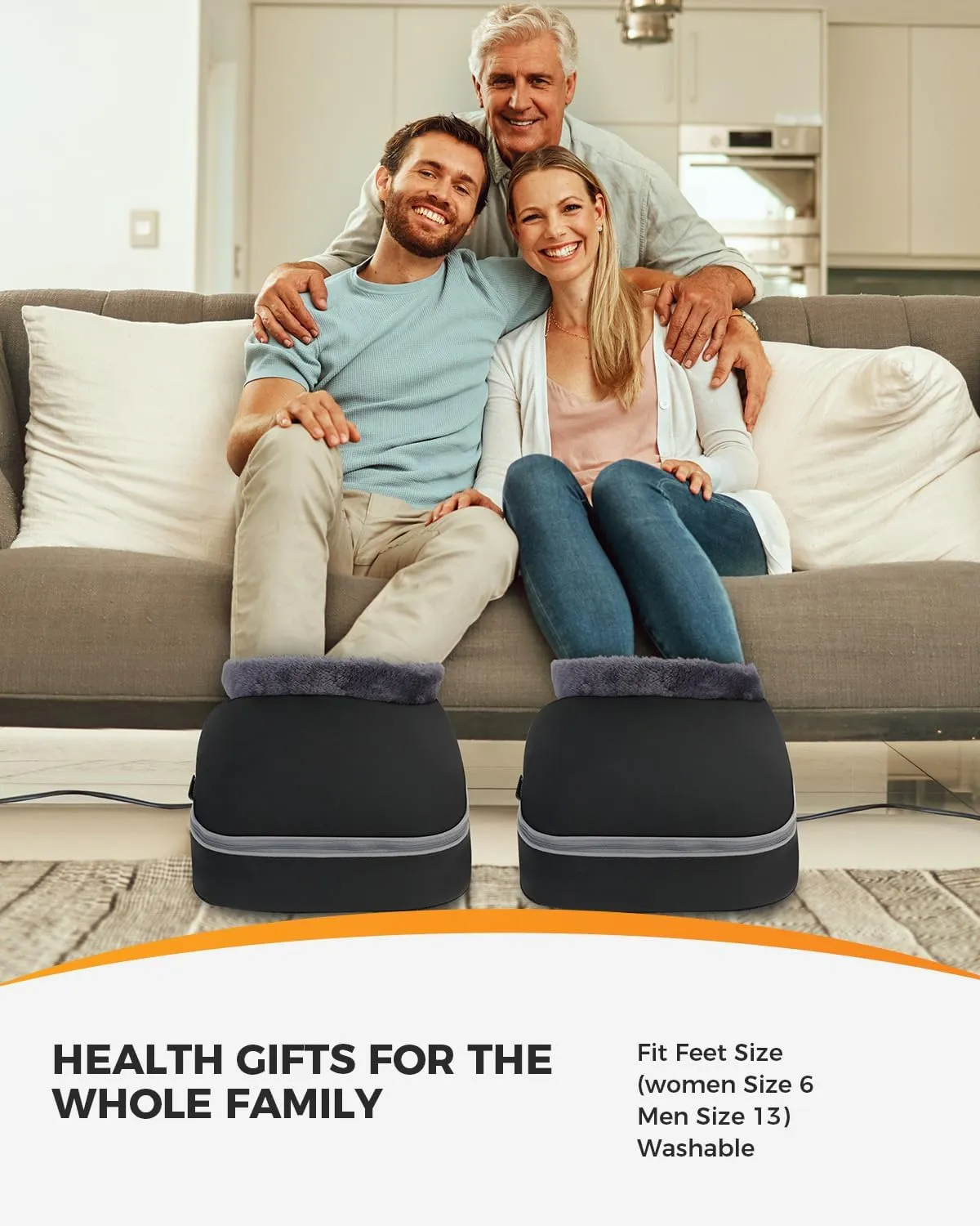 CooCoCo Upgraded FSA HSA Eligible Foot Warmer, Fathers Day Birthday Gifts, Shiatsu Foot Massager with Heat for Plantar Fasciitis, Kneading Feet Massager for Pain Relief, Gifts for Women Mom, Size 13