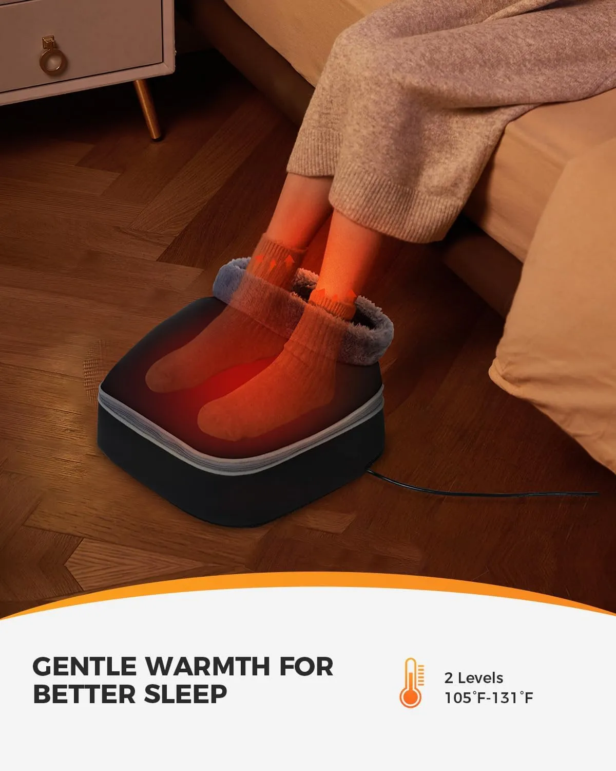 CooCoCo Upgraded FSA HSA Eligible Foot Warmer, Fathers Day Birthday Gifts, Shiatsu Foot Massager with Heat for Plantar Fasciitis, Kneading Feet Massager for Pain Relief, Gifts for Women Mom, Size 13