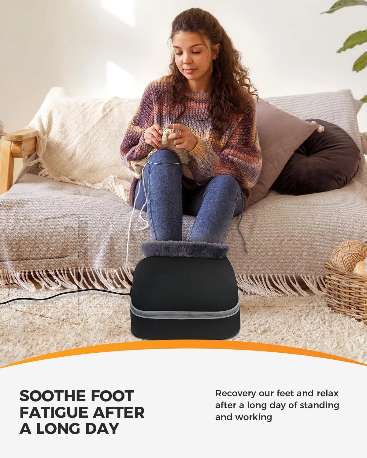 CooCoCo Upgraded FSA HSA Eligible Foot Warmer, Fathers Day Birthday Gifts, Shiatsu Foot Massager with Heat for Plantar Fasciitis, Kneading Feet Massager for Pain Relief, Gifts for Women Mom, Size 13