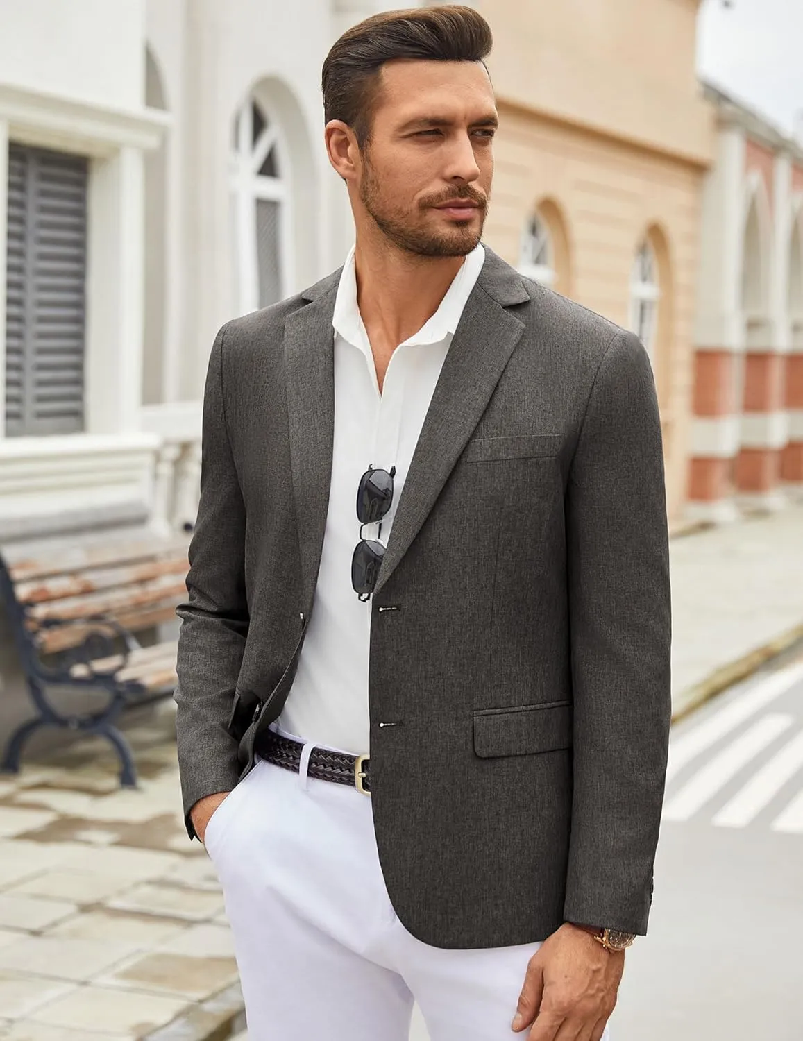 COOFANDY Men's Casual Blazer Lightweight Unlined Sport Coat Regular Fit Two Button Suit Jacket