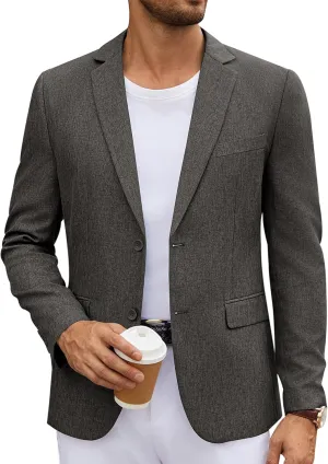 COOFANDY Men's Casual Blazer Lightweight Unlined Sport Coat Regular Fit Two Button Suit Jacket
