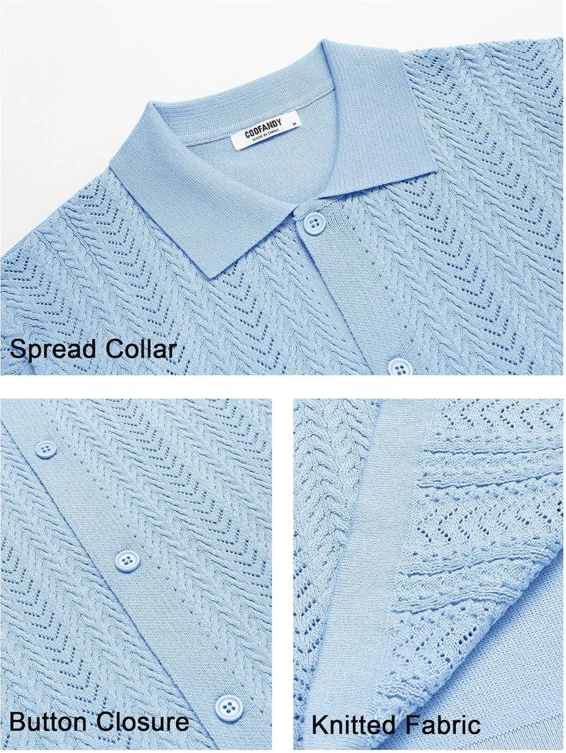 COOFANDY Mens Knit Shirt 2025 Short Sleeve Casual Button Down Shirt Summer Beach Vacation Shirts