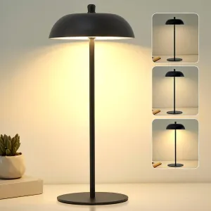 Cordless Table Lamp Rechargeable - Adjustable Height LED Desk Lamp 3 Way Dimmable Touch Nightstand Reading Lamp - Black Modern Small Bedside Wireless Table Lamp for Dorm Home Bedroom Office