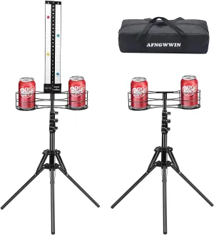 Cornhole Scoreboard 2 Sets, Metal Magnetic Cornhole Score Keeper with Drink Holder,Carrying Bag,Coloured Magnetic Nails,Easy to Assemble,Perfect Score Tracking Accessory for Outdoor and Yard Game