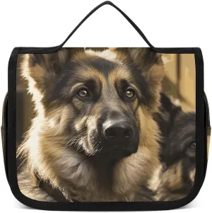 Cosmetic Bag Travel Makeup Bag for Women Large Make Up Organizer German Shepherd Toiletry Bags Zipper Pouch Purse