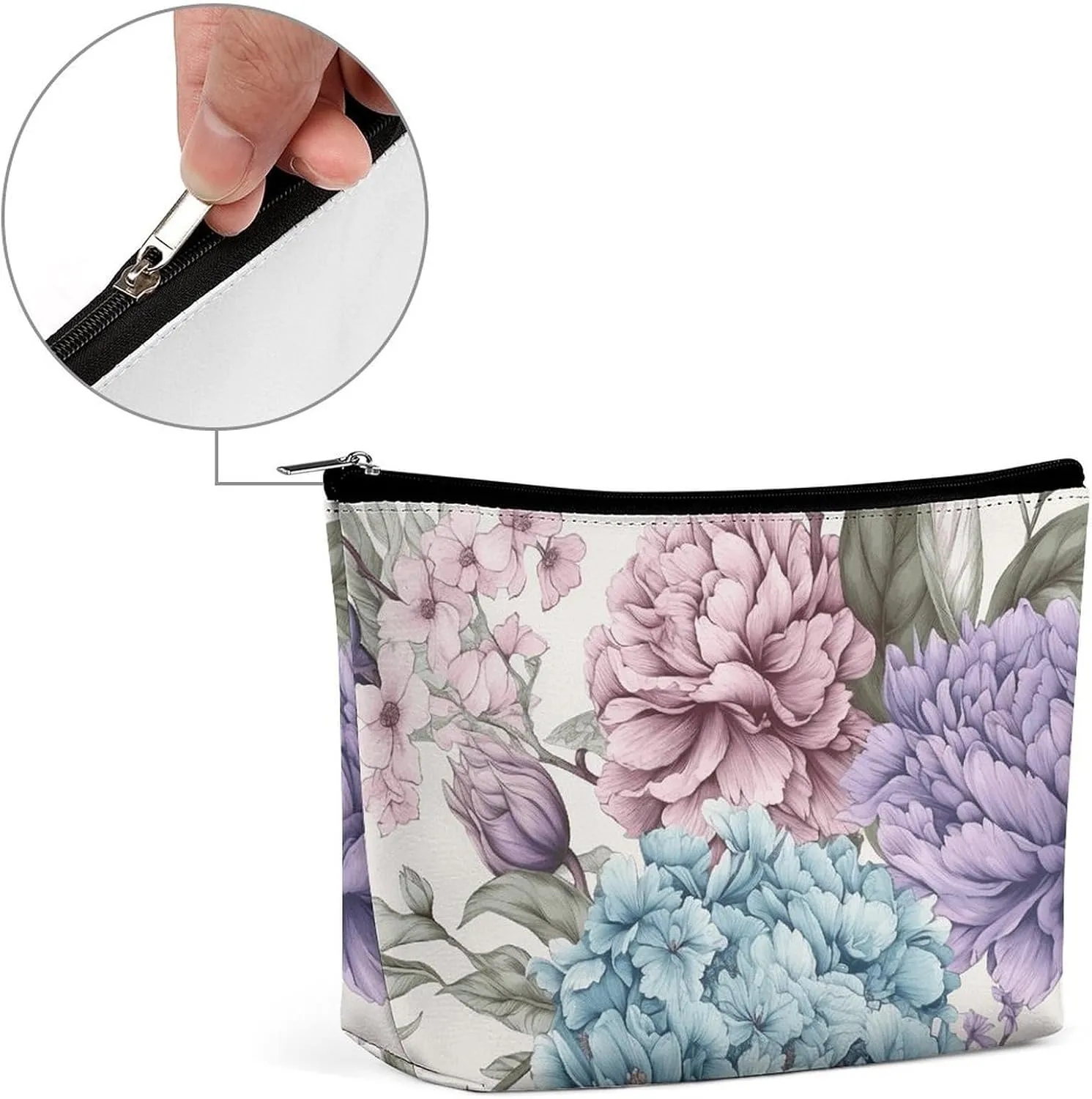 Cosmetic Bag Travel Makeup Bag Waterproof Toiletry Bag Flowers Piled Together Makeup Organizer Case Portable Toiletry Pouch Large Capacity Zipper Pouch for Women Men