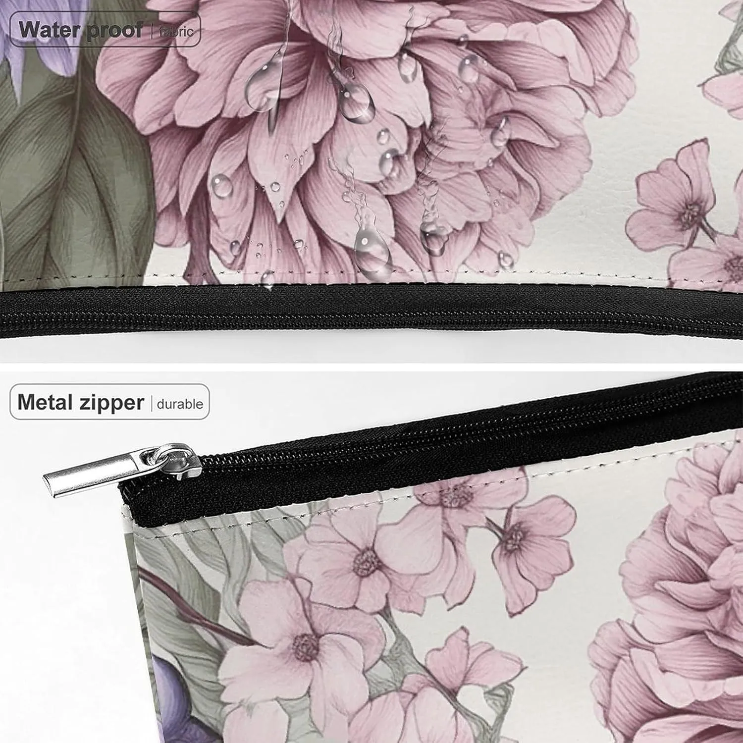 Cosmetic Bag Travel Makeup Bag Waterproof Toiletry Bag Flowers Piled Together Makeup Organizer Case Portable Toiletry Pouch Large Capacity Zipper Pouch for Women Men