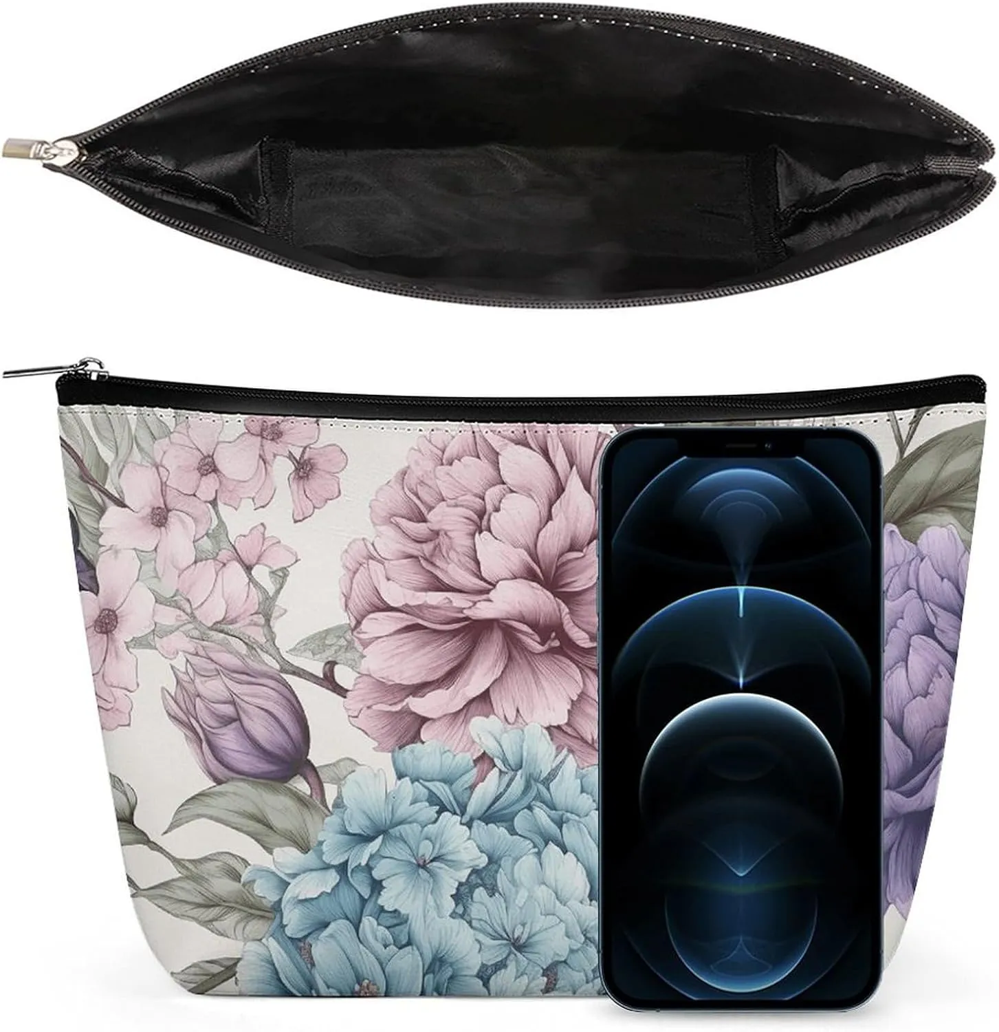 Cosmetic Bag Travel Makeup Bag Waterproof Toiletry Bag Flowers Piled Together Makeup Organizer Case Portable Toiletry Pouch Large Capacity Zipper Pouch for Women Men