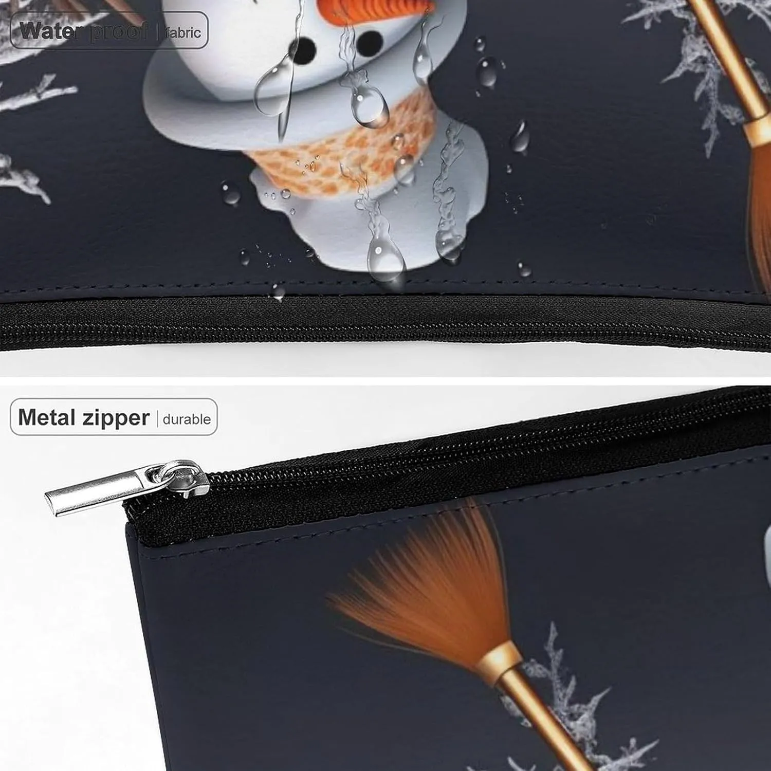 Cosmetic Bag Travel Makeup Bag Waterproof Toiletry Bag Hardworking Snowman Makeup Organizer Case Portable Toiletry Pouch Large Capacity Zipper Pouch for Women Men