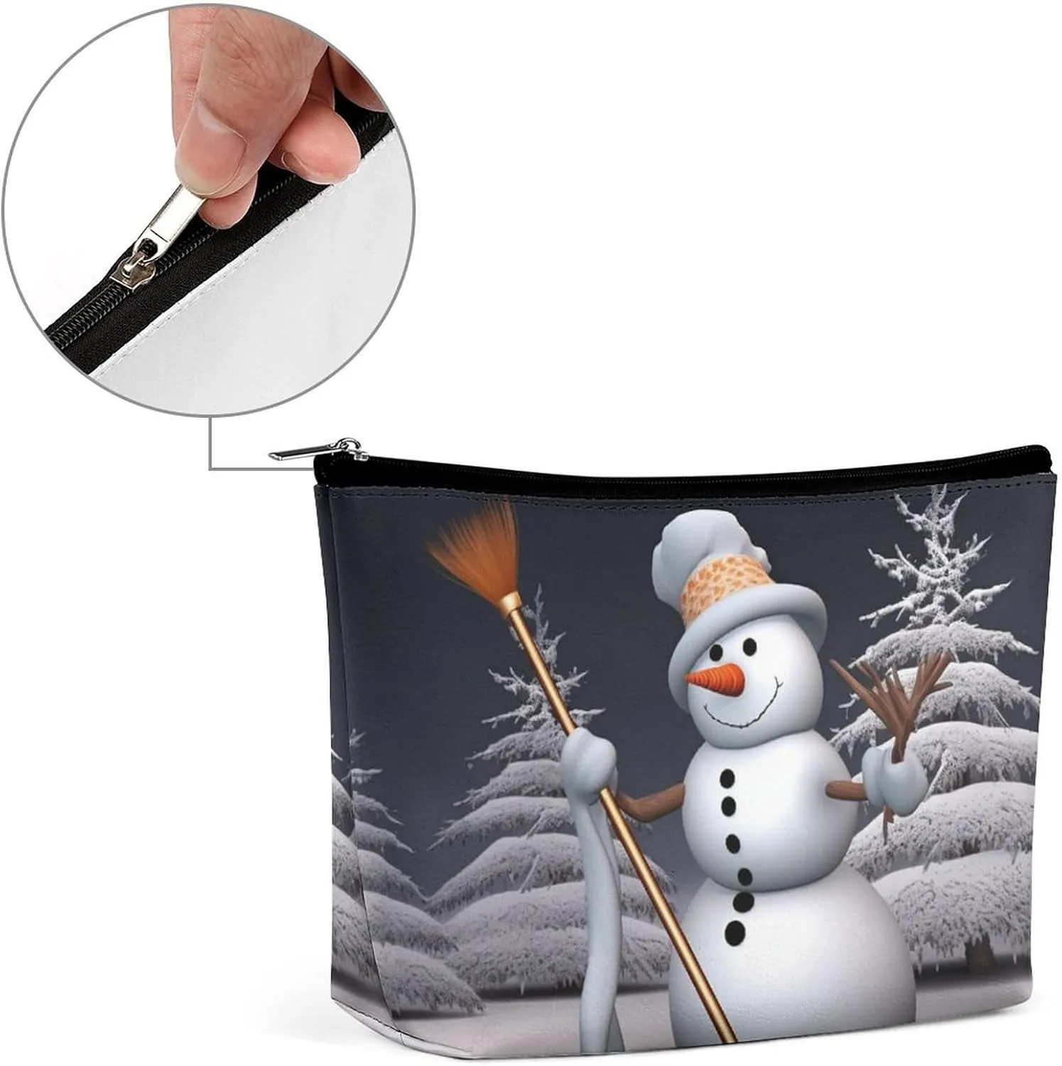 Cosmetic Bag Travel Makeup Bag Waterproof Toiletry Bag Hardworking Snowman Makeup Organizer Case Portable Toiletry Pouch Large Capacity Zipper Pouch for Women Men