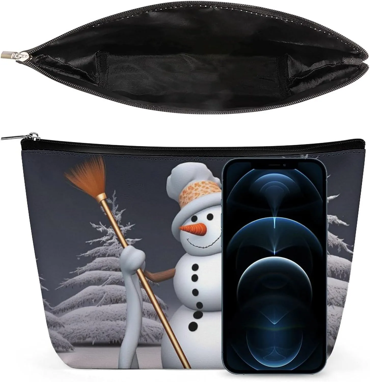 Cosmetic Bag Travel Makeup Bag Waterproof Toiletry Bag Hardworking Snowman Makeup Organizer Case Portable Toiletry Pouch Large Capacity Zipper Pouch for Women Men