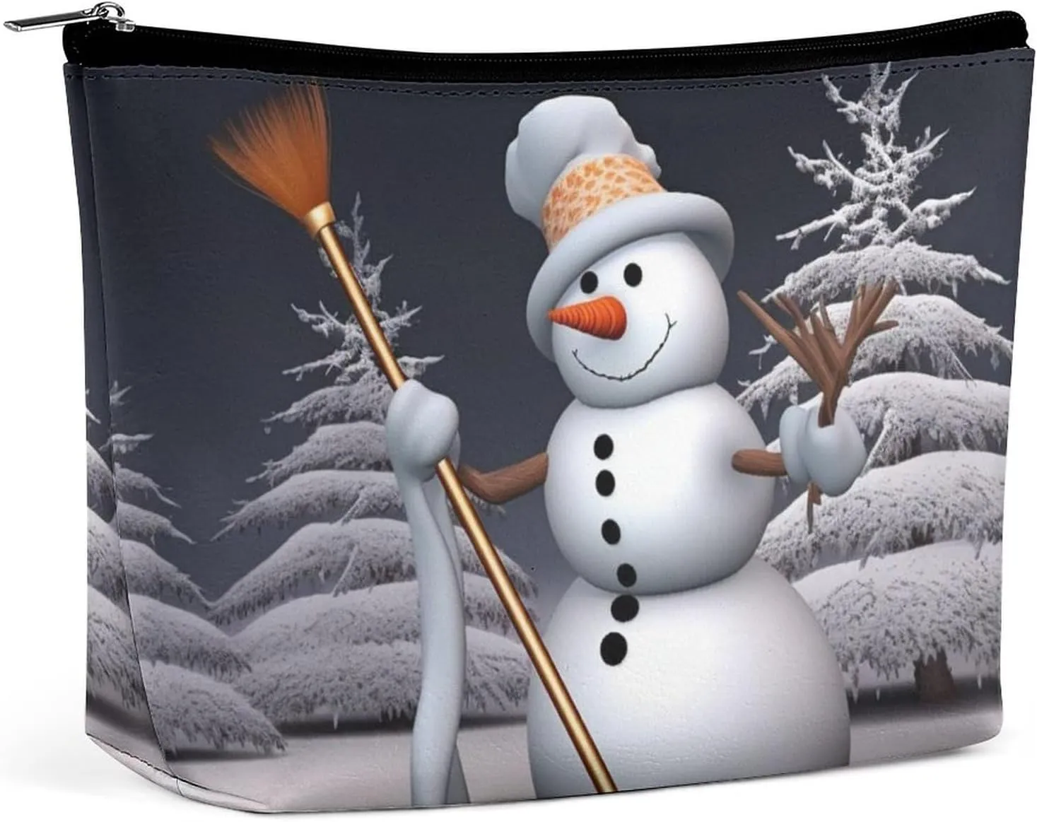 Cosmetic Bag Travel Makeup Bag Waterproof Toiletry Bag Hardworking Snowman Makeup Organizer Case Portable Toiletry Pouch Large Capacity Zipper Pouch for Women Men