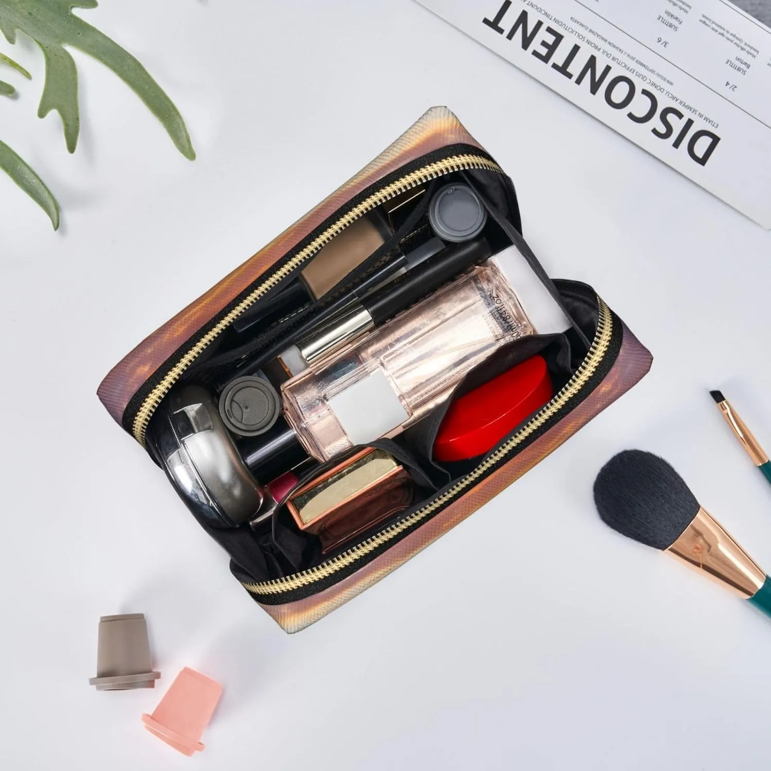 Cosmetic bag Travel Makeup Bag Waterproof Toiletry Pouch Portable Wide open Pouch Beautiful Sunrise Makeup Organizer Case Large Capacity Zipper Pouch Toiletry bag for women