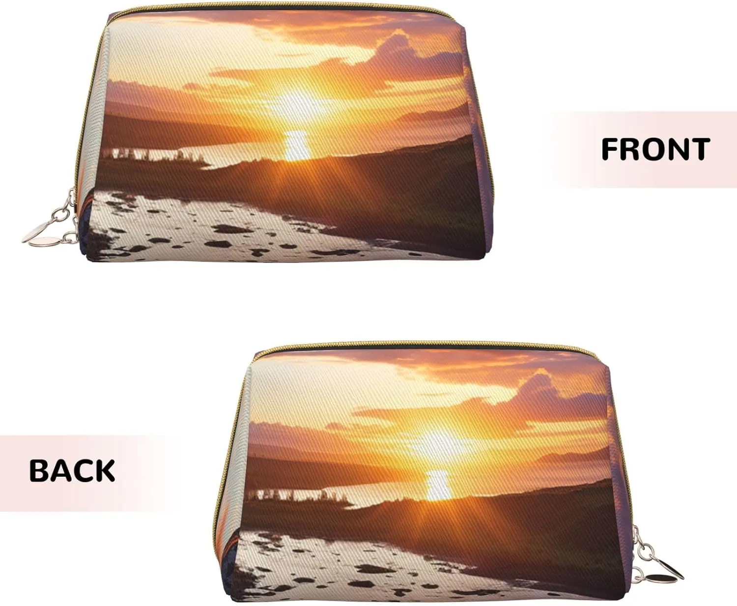 Cosmetic bag Travel Makeup Bag Waterproof Toiletry Pouch Portable Wide open Pouch Beautiful Sunrise Makeup Organizer Case Large Capacity Zipper Pouch Toiletry bag for women