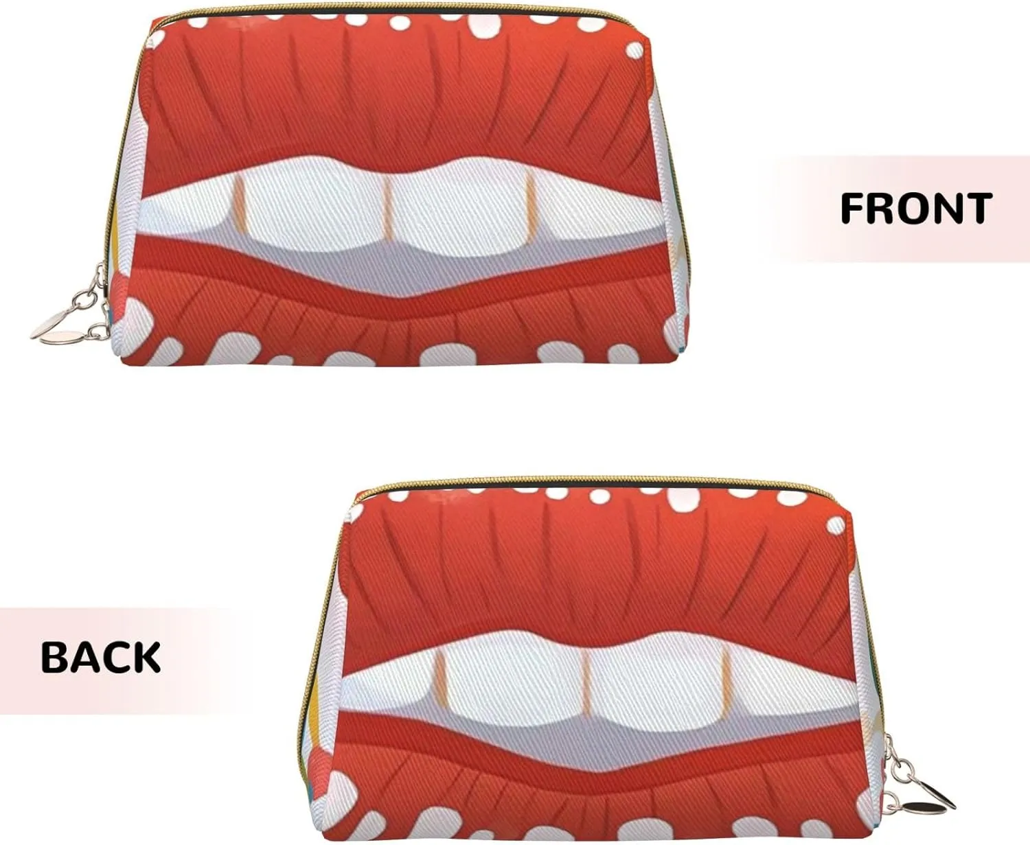 Cosmetic Bag Travel Makeup Bag Waterproof Toiletry Pouch Portable Wide Open Pouch Cute Otter Makeup Organizer Case Large Capacity Zipper Pouch Toiletry Bag for Women, Cute Graphic Red Lips, One Size