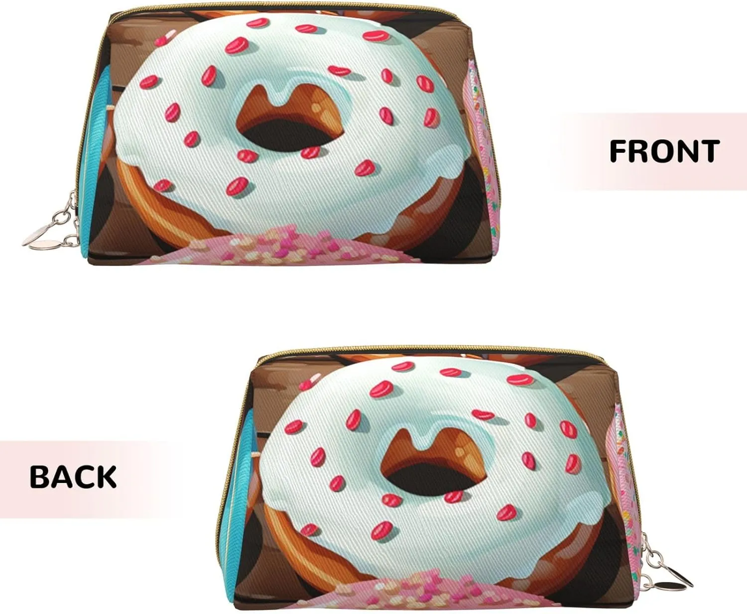 Cosmetic bag Travel Makeup Bag Waterproof Toiletry Pouch Portable Wide open Pouch Donuts Makeup Organizer Case Large Capacity Zipper Pouch Toiletry bag for women