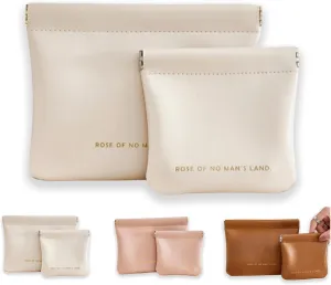 Cosmetic Bags for Women Small Makeup Bag for Purse Pu Leather Makeup Pouch Travel Makeup Bag with Zipper Make Up Bag for Travelling (White)