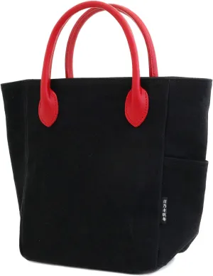 Cotton Canvas Leather Mini Tote Lunch Bag with Handle Moss Green (Black)