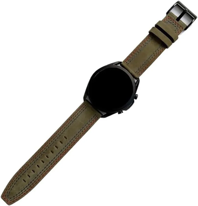 Cow Leather Strap Fit for Samsung Galaxy Watch/Huawei Watch 3 GT 2 46mm 42mm/ Amazfit GTR Bracelet Watch band