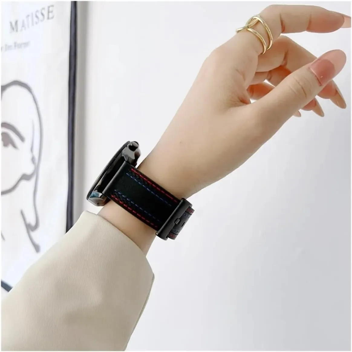 Cow Leather Strap Fit for Samsung Galaxy Watch/Huawei Watch 3 GT 2 46mm 42mm/ Amazfit GTR Bracelet Watch band
