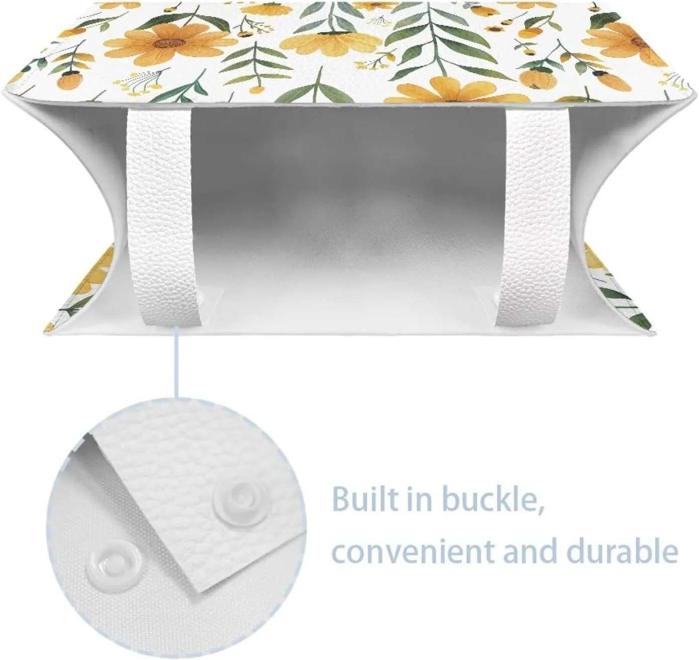 Cozeyat Yellow Flower Tissue Box Holder Leather Rectangular Facial Tissue Box Cover Paper Case Dispenser, Modern Napkin Holder for Bathroom Vanity Countertops, Night Stands