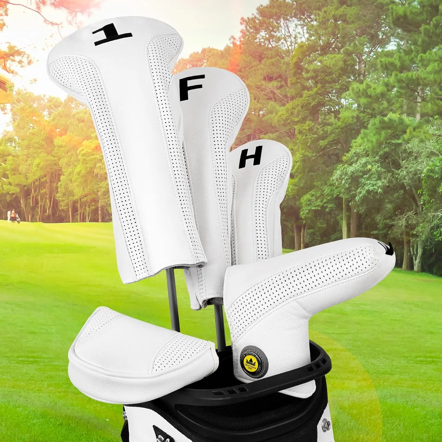 Craftsman Golf Classic Durable Golf Club Head Cover Headcover for Driver Woods Hybrids and Blade Mallet Putter Cover for Scotty Cameron Odyssey Callaway Taylormade Ping Etc.