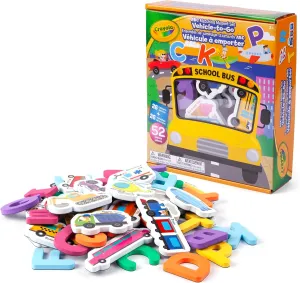 Crayola: ABC Matching Magnet Set – Vehicle-to-Go - 52pc Alphabet & Image Foam Magnets, Classroom & Home Education, Spelling-Learning, Toddler Kids 3 
